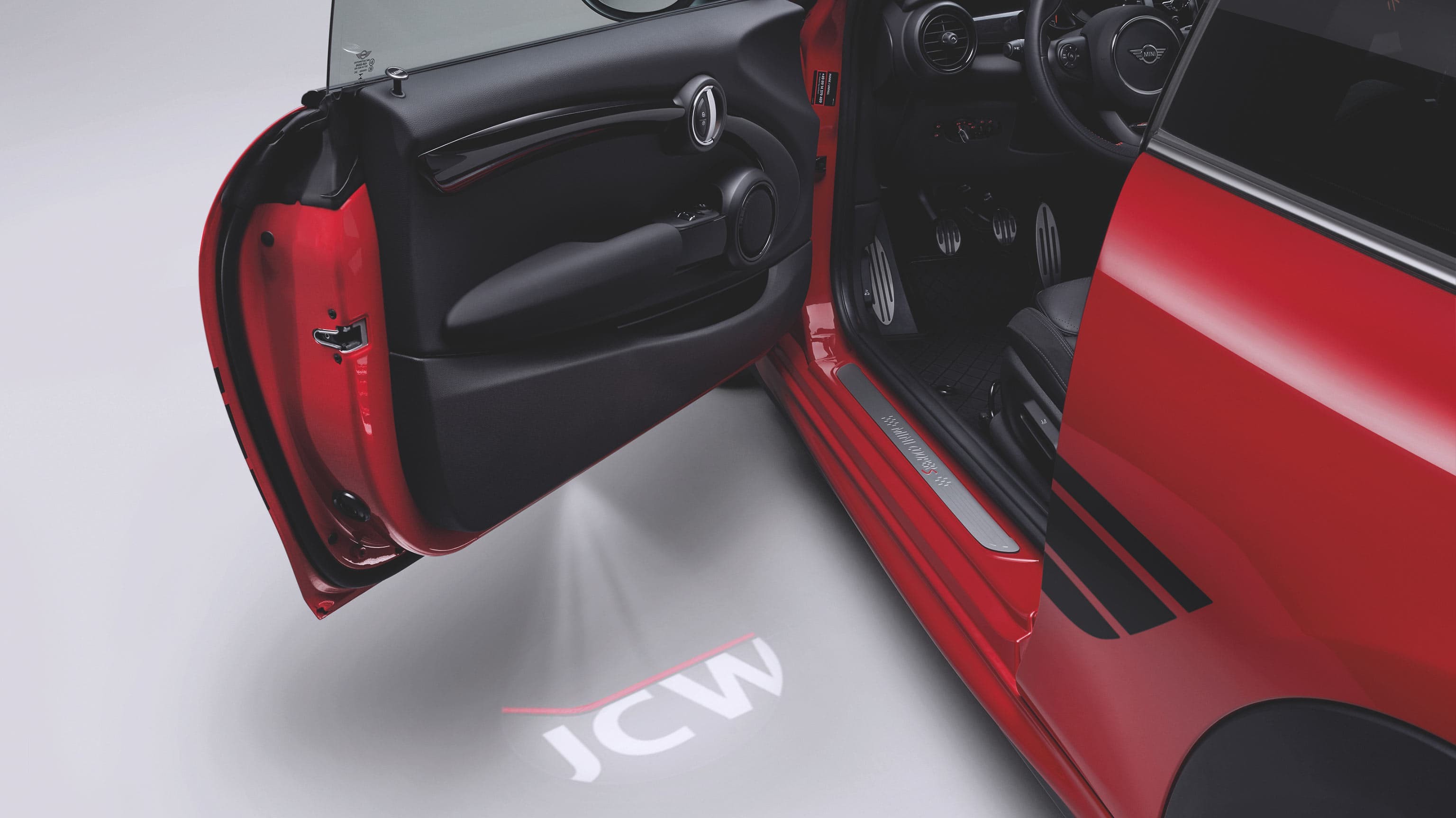 MINI John Cooper Works – червоний і чорний – дверний проектор MINI John Cooper Works – червоний і чорний – дверний проектор